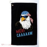 Mericaaaaaw Eagle Mullet Usa American Flag Golf Towel thumb 0
