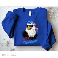 Mericaaaaaw Eagle Mullet Usa American Flag Sweatshirt thumb 2