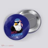 Mericaaaaaw Eagle Mullet Usa American Flag Button thumb 0