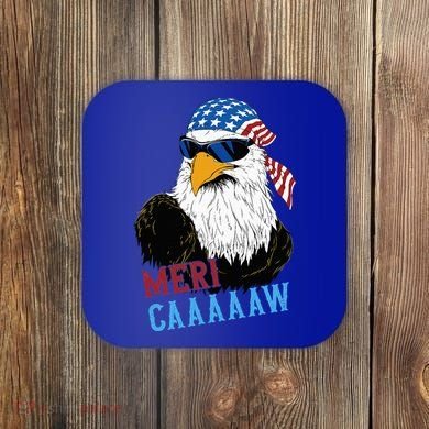 Mericaaaaaw Eagle Mullet Usa American Flag Coaster
