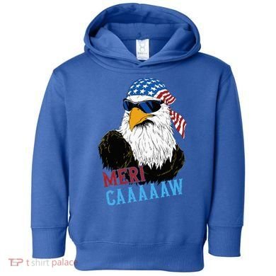 Mericaaaaaw Eagle Mullet Usa American Flag Toddler Hoodie