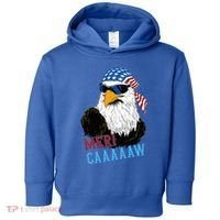 Mericaaaaaw Eagle Mullet Usa American Flag Toddler Hoodie thumb 0