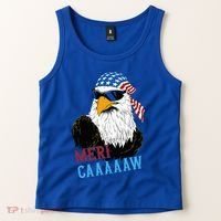 Mericaaaaaw Eagle Mullet Usa American Flag Tank Top thumb 2