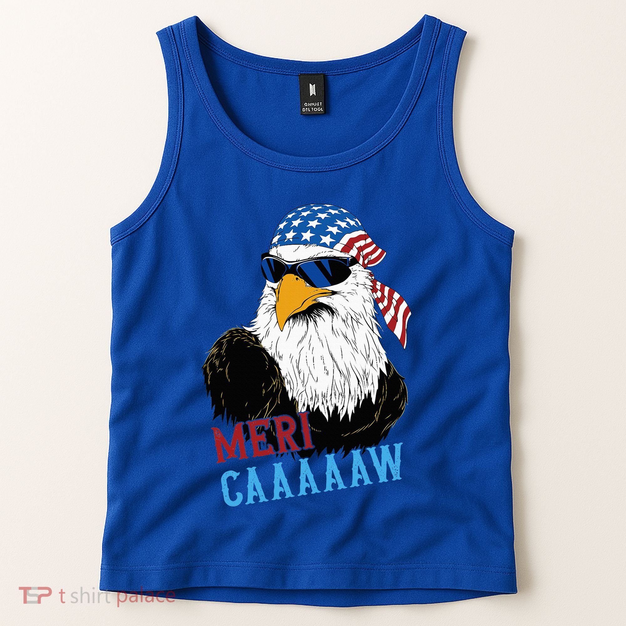 Mericaaaaaw Eagle Mullet Usa American Flag Tank Top
