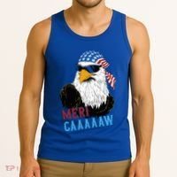 Mericaaaaaw Eagle Mullet Usa American Flag Tank Top thumb 3
