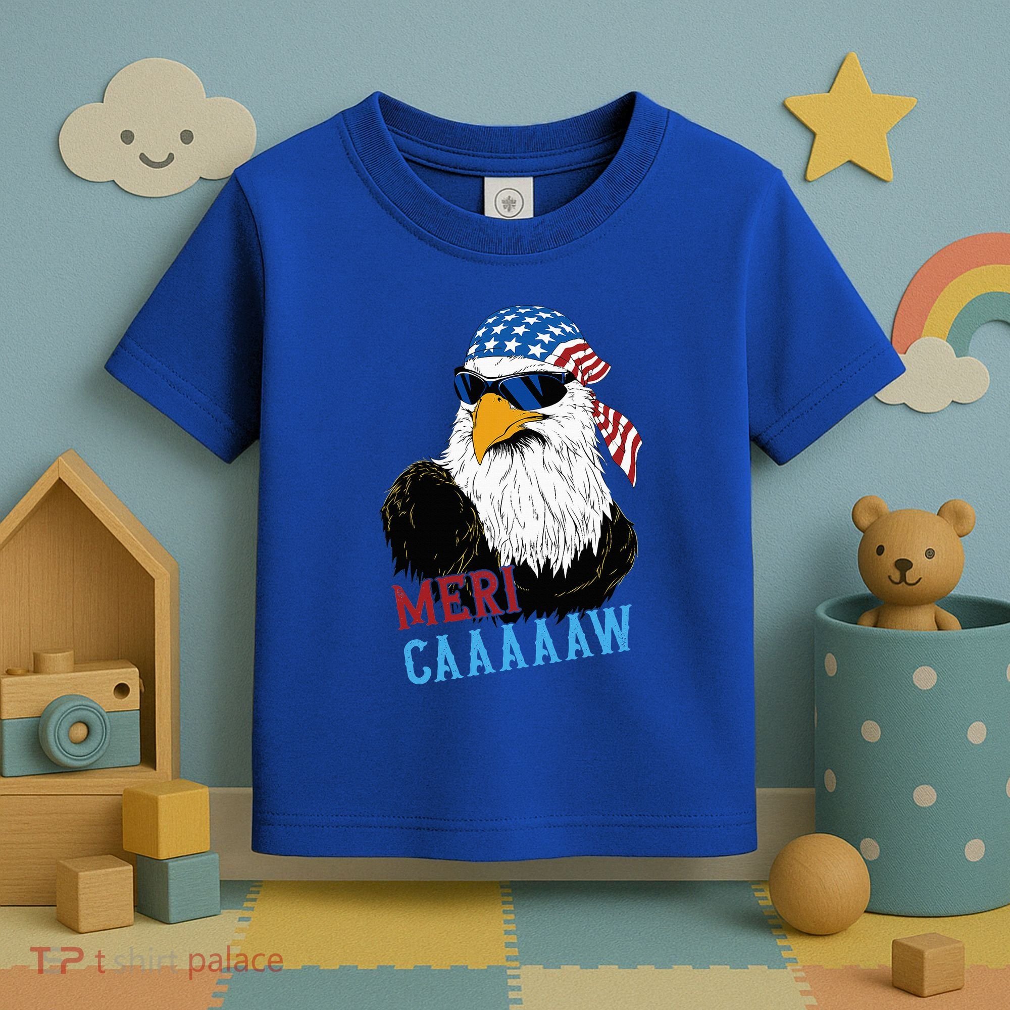 Mericaaaaaw Eagle Mullet Usa American Flag Toddler T-Shirt