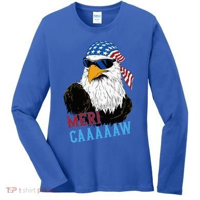 Mericaaaaaw Eagle Mullet Usa American Flag Women's Long Sleeve Shirt