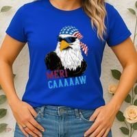 Mericaaaaaw Eagle Mullet Usa American Flag Women's T-Shirt thumb 2