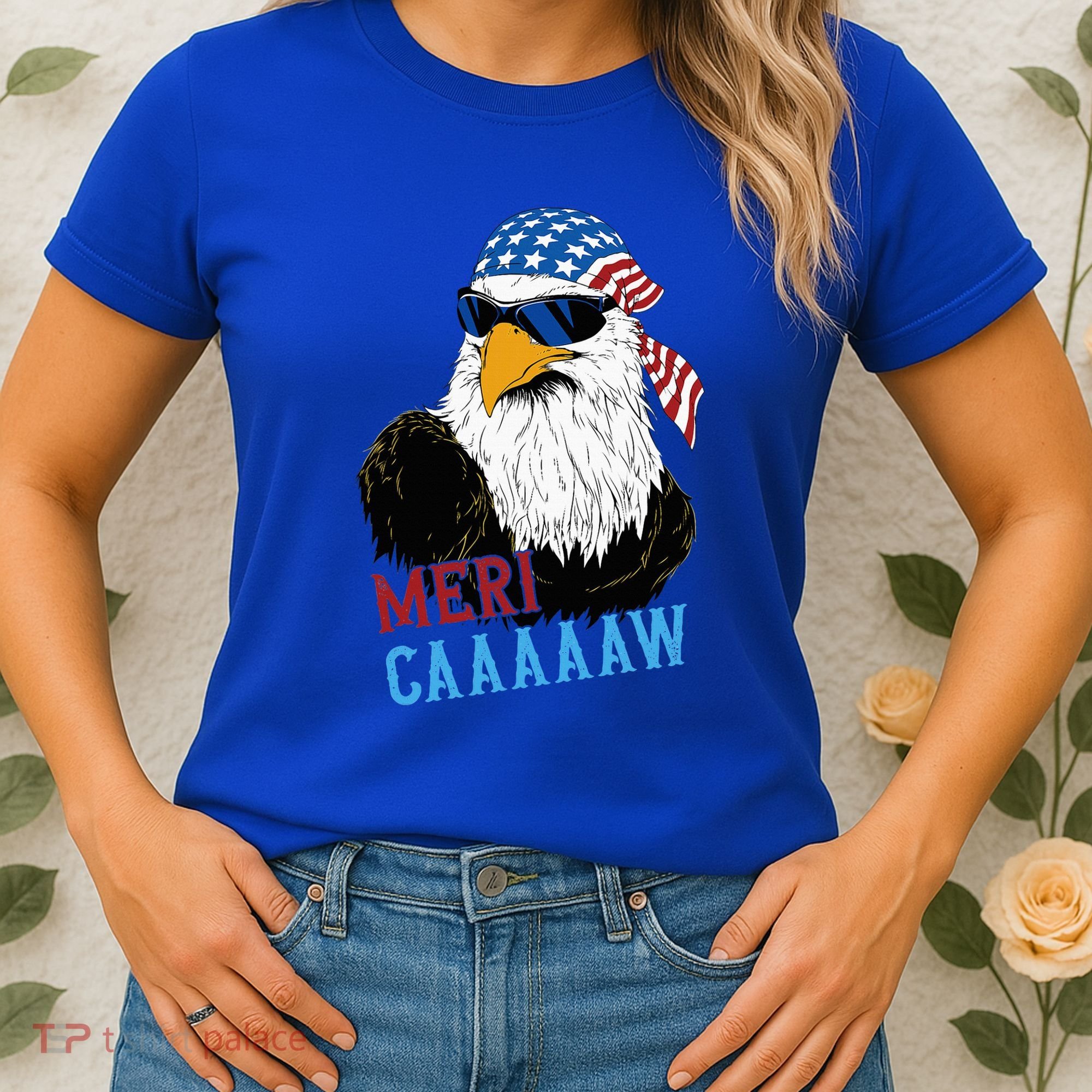 Mericaaaaaw Eagle Mullet Usa American Flag Women's T-Shirt