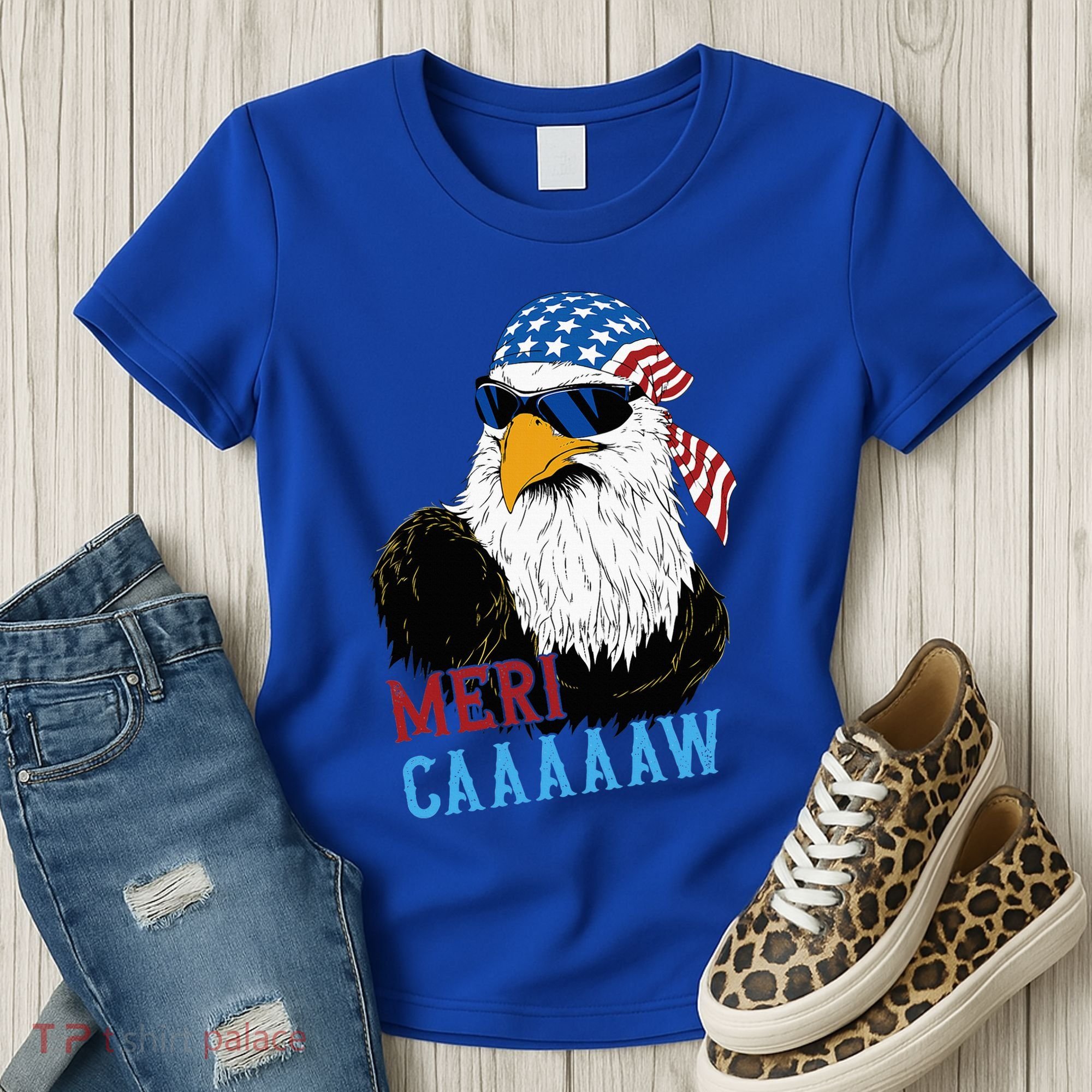 Mericaaaaaw Eagle Mullet Usa American Flag Women's T-Shirt