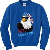 Mericaaaaaw Eagle Mullet Usa American Flag Kids Sweatshirt thumb 0