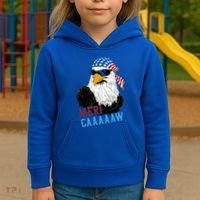 Mericaaaaaw Eagle Mullet Usa American Flag Kids Hoodie thumb 3