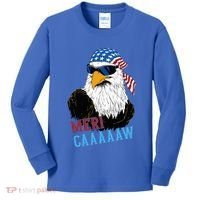 Mericaaaaaw Eagle Mullet Usa American Flag Kids Long Sleeve Shirt thumb 0