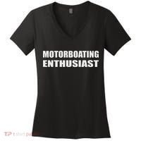 Motorboating Enthusiast Motorboatin Pontoon Motor Boat Women's V-Neck T-Shirt thumb 0