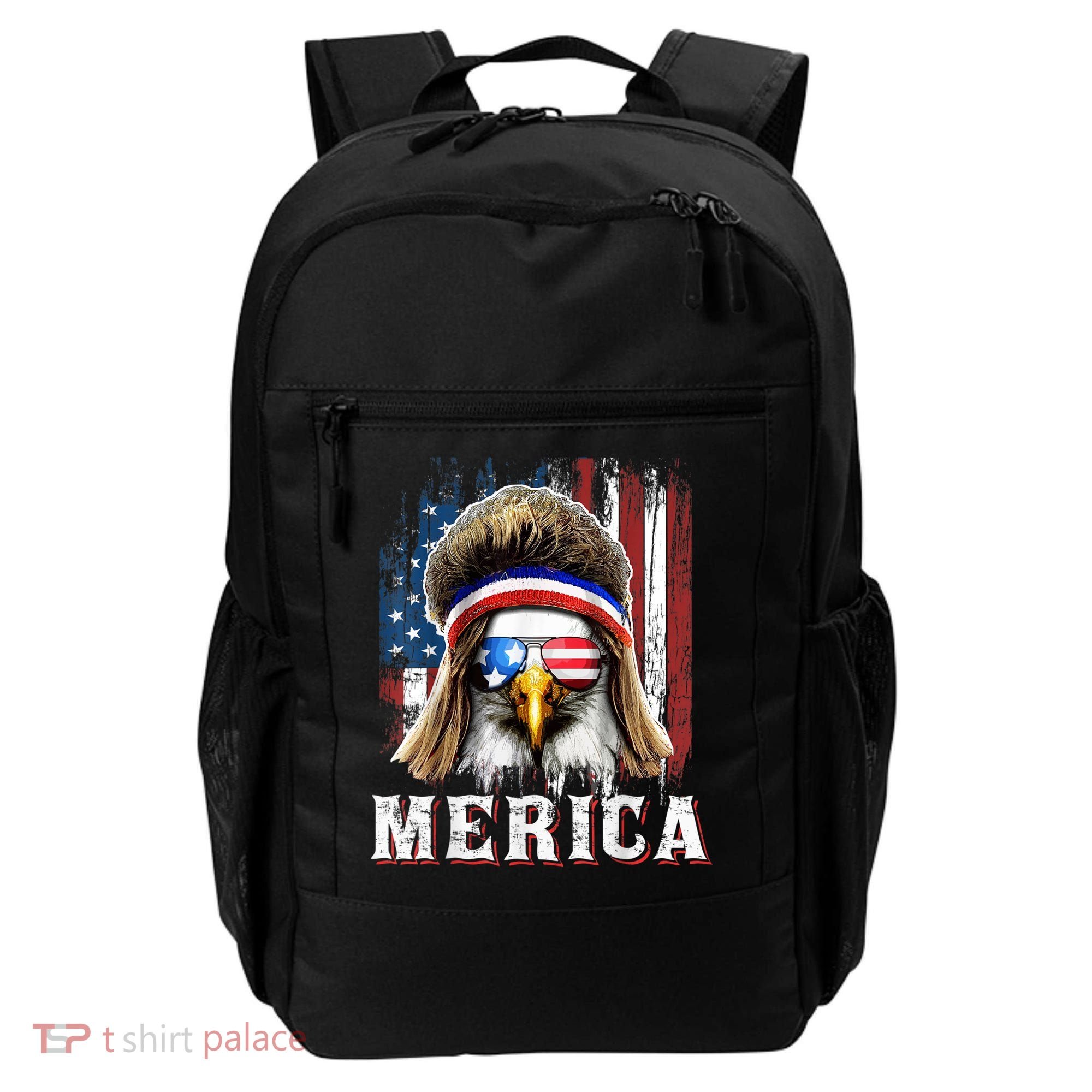Merica Eagle Mullet 4th Of July American Flag Stars Stripes Backpack