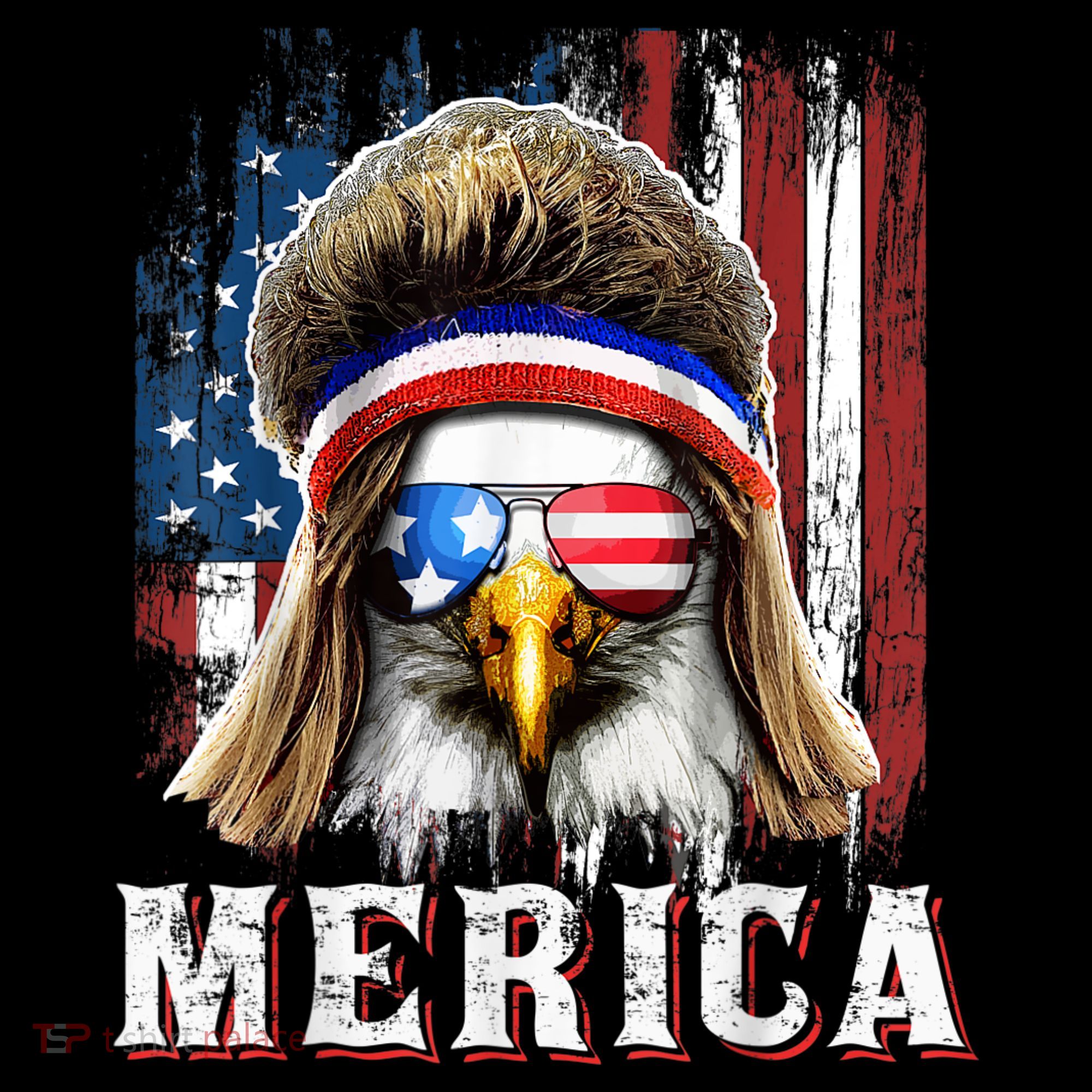 Merica Eagle Mullet 4th Of July American Flag Stars Stripes Coffee Mug