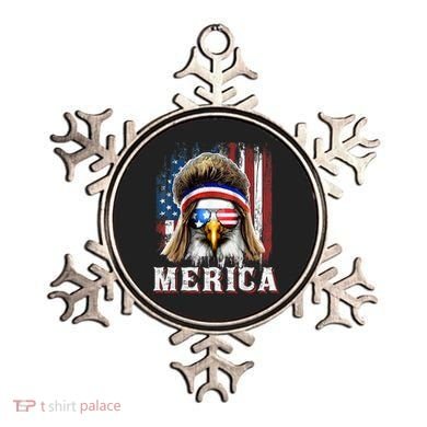 Merica Eagle Mullet 4th Of July American Flag Stars Stripes Ornament