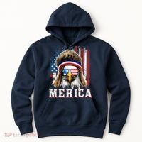 Merica Eagle Mullet 4th Of July American Flag Stars Stripes Hoodie thumb 0