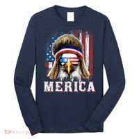 Merica Eagle Mullet 4th Of July American Flag Stars Stripes Long Sleeve Shirt thumb 0