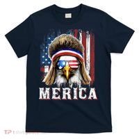 Merica Eagle Mullet 4th Of July American Flag Stars Stripes T-Shirt thumb 0