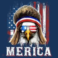 Merica Eagle Mullet 4th Of July American Flag Stars Stripes T-Shirt thumb 7