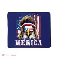 Merica Eagle Mullet 4th Of July American Flag Stars Stripes Mousepad thumb 0