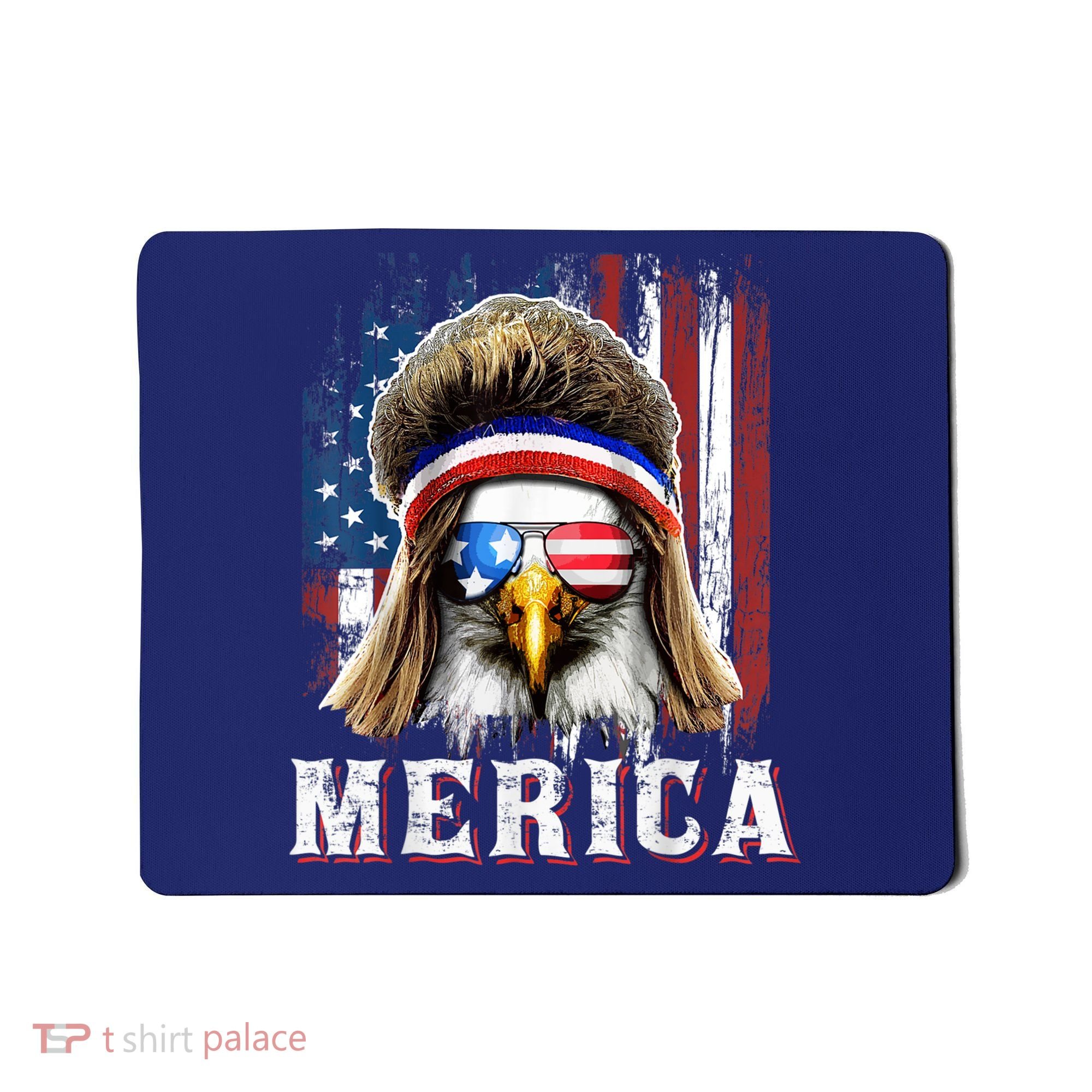 Merica Eagle Mullet 4th Of July American Flag Stars Stripes Mousepad