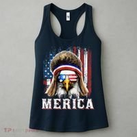 Merica Eagle Mullet 4th Of July American Flag Stars Stripes Women's Tank Top thumb 3