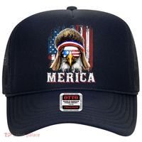 Merica Eagle Mullet 4th Of July American Flag Stars Stripes Hat thumb 0