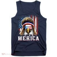 Merica Eagle Mullet 4th Of July American Flag Stars Stripes Tank Top thumb 0