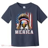 Merica Eagle Mullet 4th Of July American Flag Stars Stripes Toddler T-Shirt thumb 0