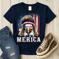 Merica Eagle Mullet 4th Of July American Flag Stars Stripes Women's T-Shirt thumb 3