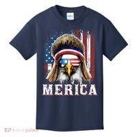 Merica Eagle Mullet 4th Of July American Flag Stars Stripes Kids T-Shirt thumb 0