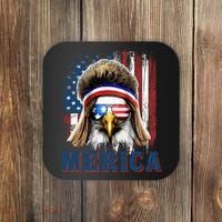 Merica Eagle Mullet Shirt 4th Of July American Flag Coaster thumb 0