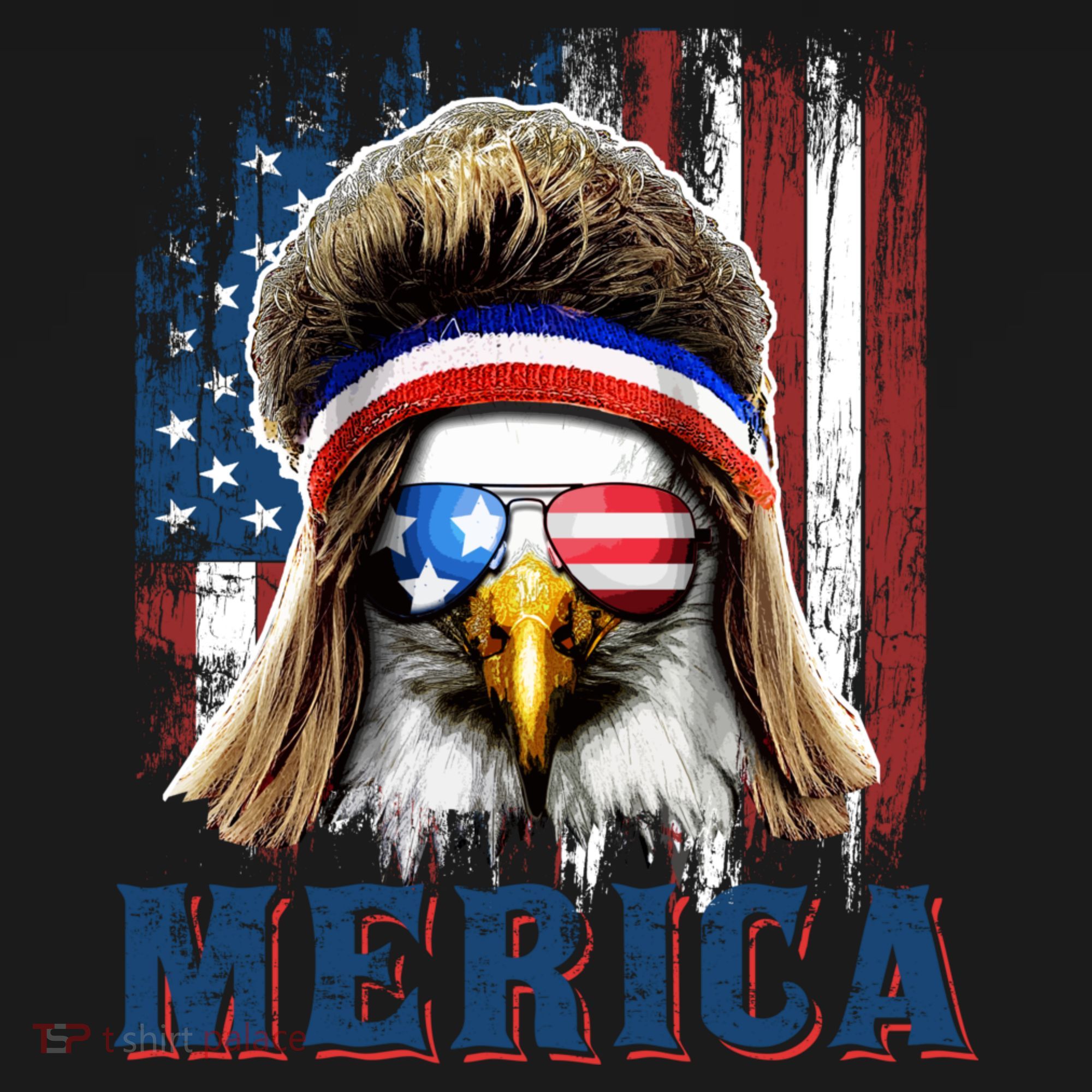 Merica Eagle Mullet Shirt 4th Of July American Flag Coaster