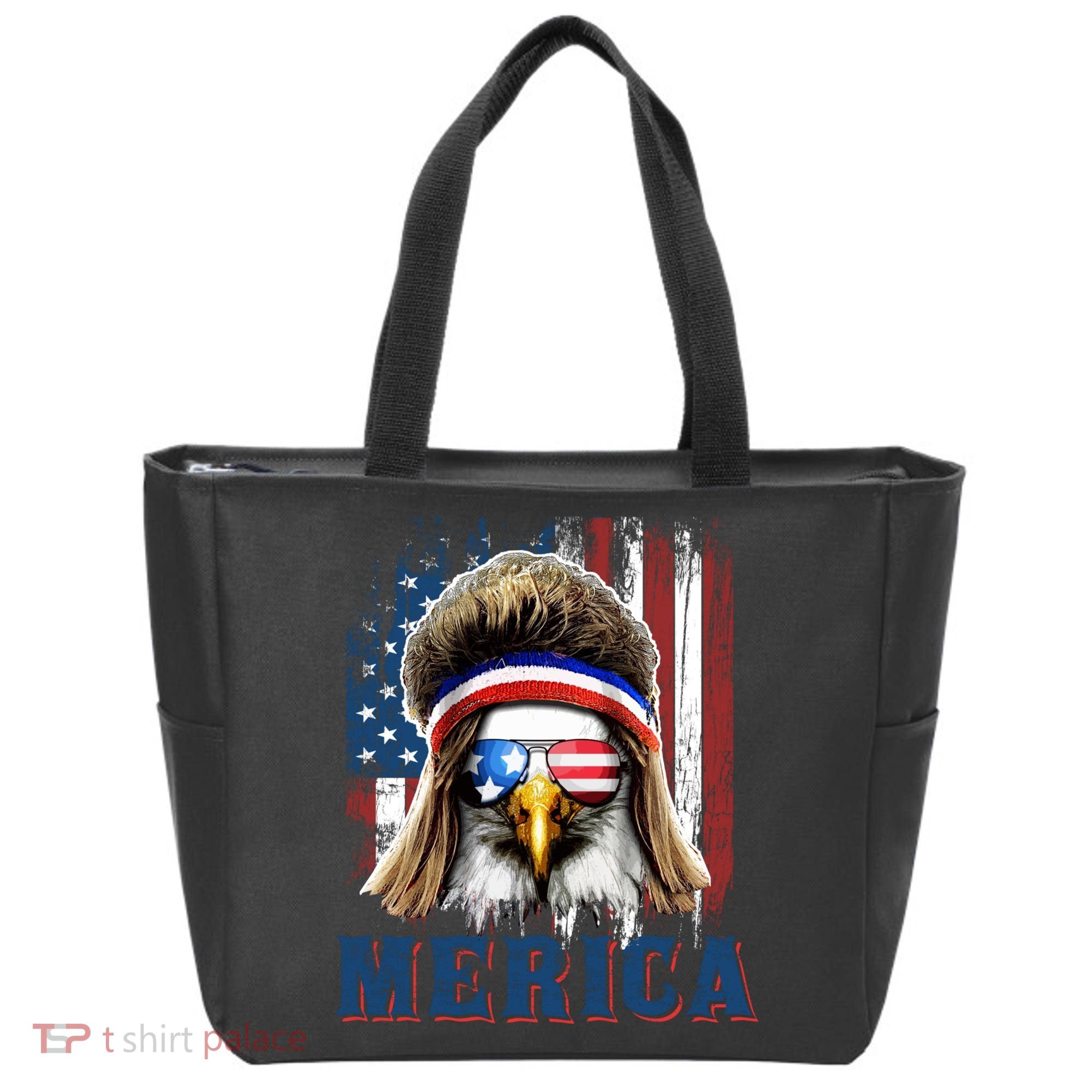 Merica Eagle Mullet Shirt 4th Of July American Flag Tote Bag