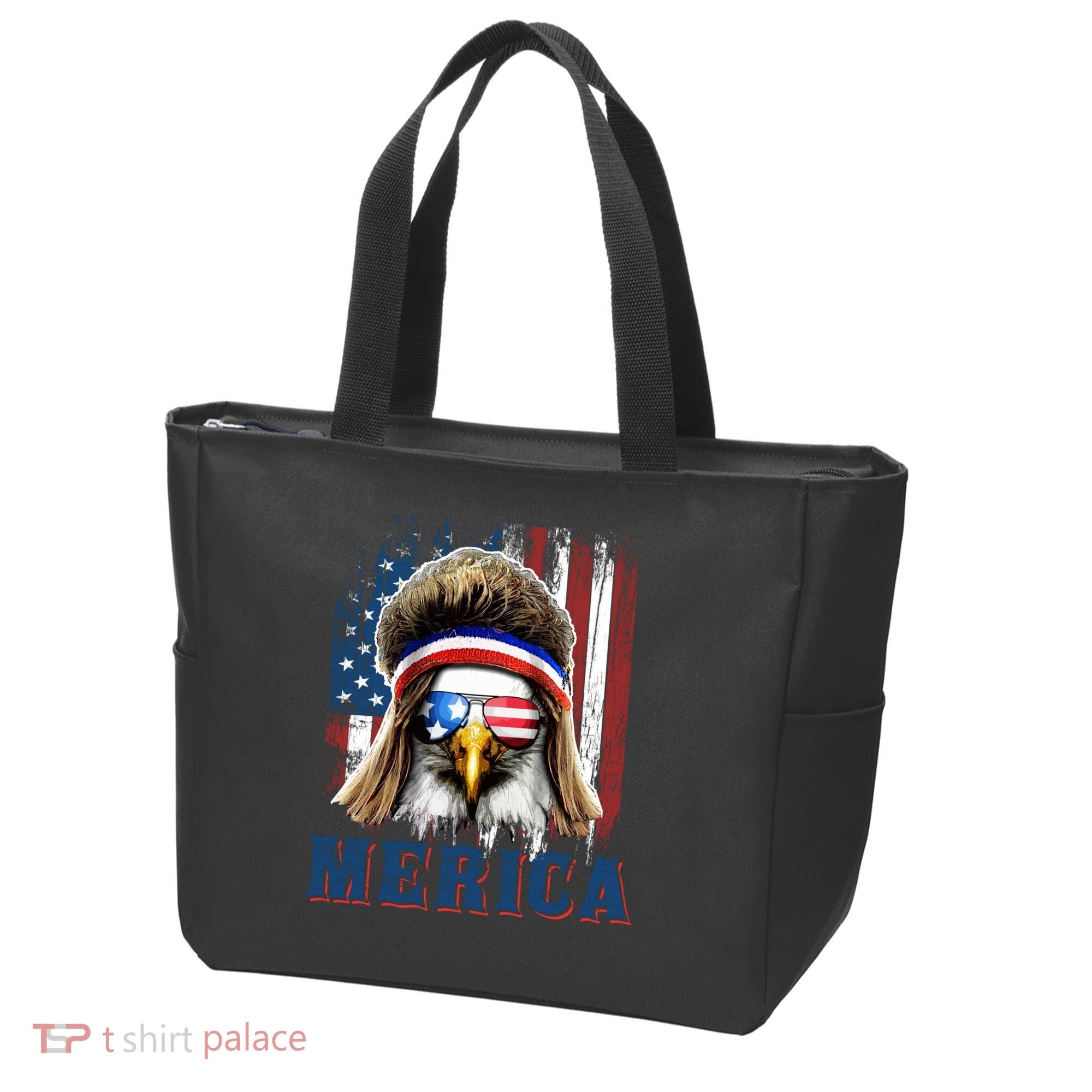 Merica Eagle Mullet Shirt 4th Of July American Flag Tote Bag