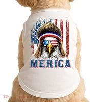 Merica Eagle Mullet Shirt 4th Of July American Flag Doggie Tank thumb 0