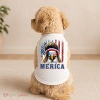 Merica Eagle Mullet Shirt 4th Of July American Flag Doggie Tank thumb 2