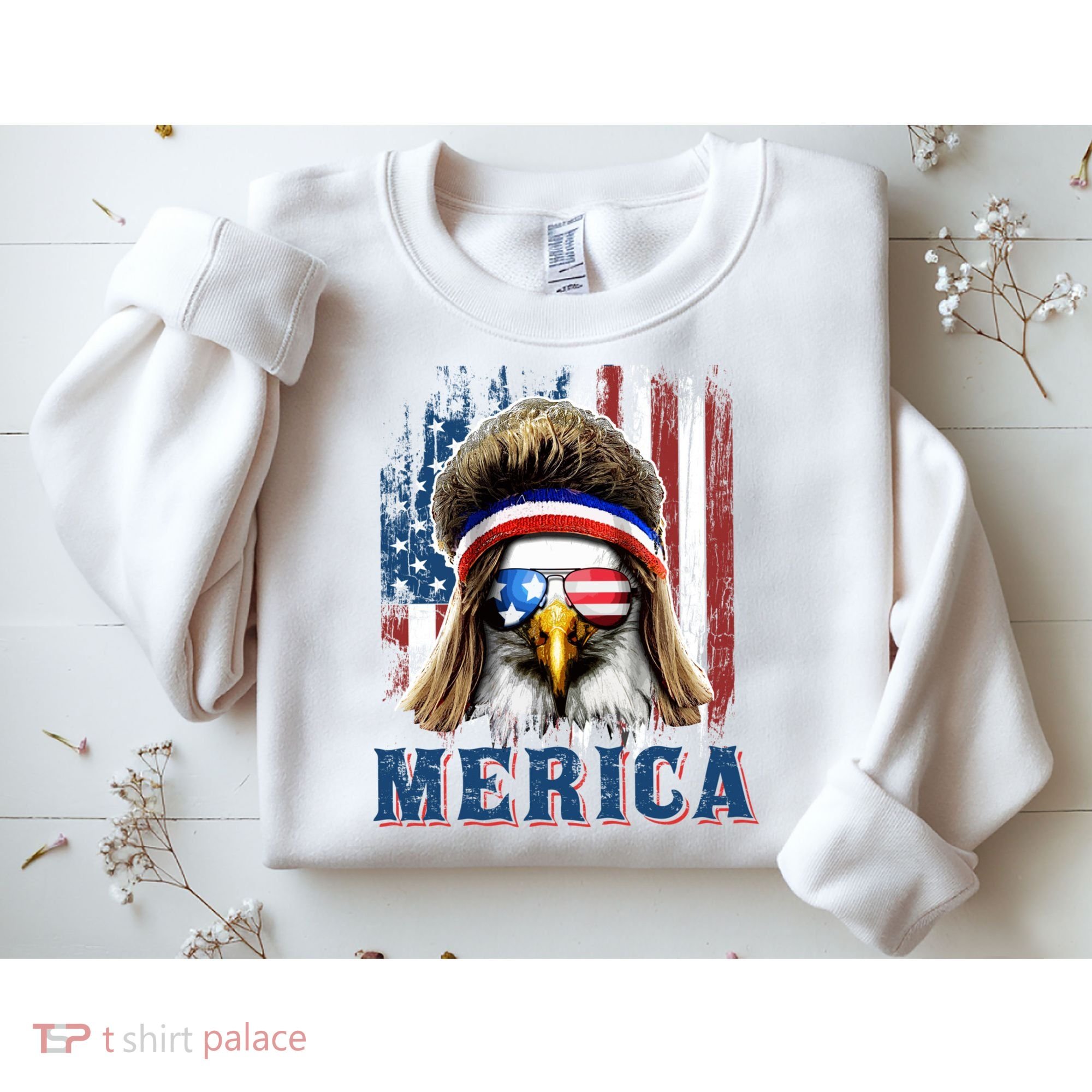 Merica Eagle Mullet Shirt 4th Of July American Flag Sweatshirt