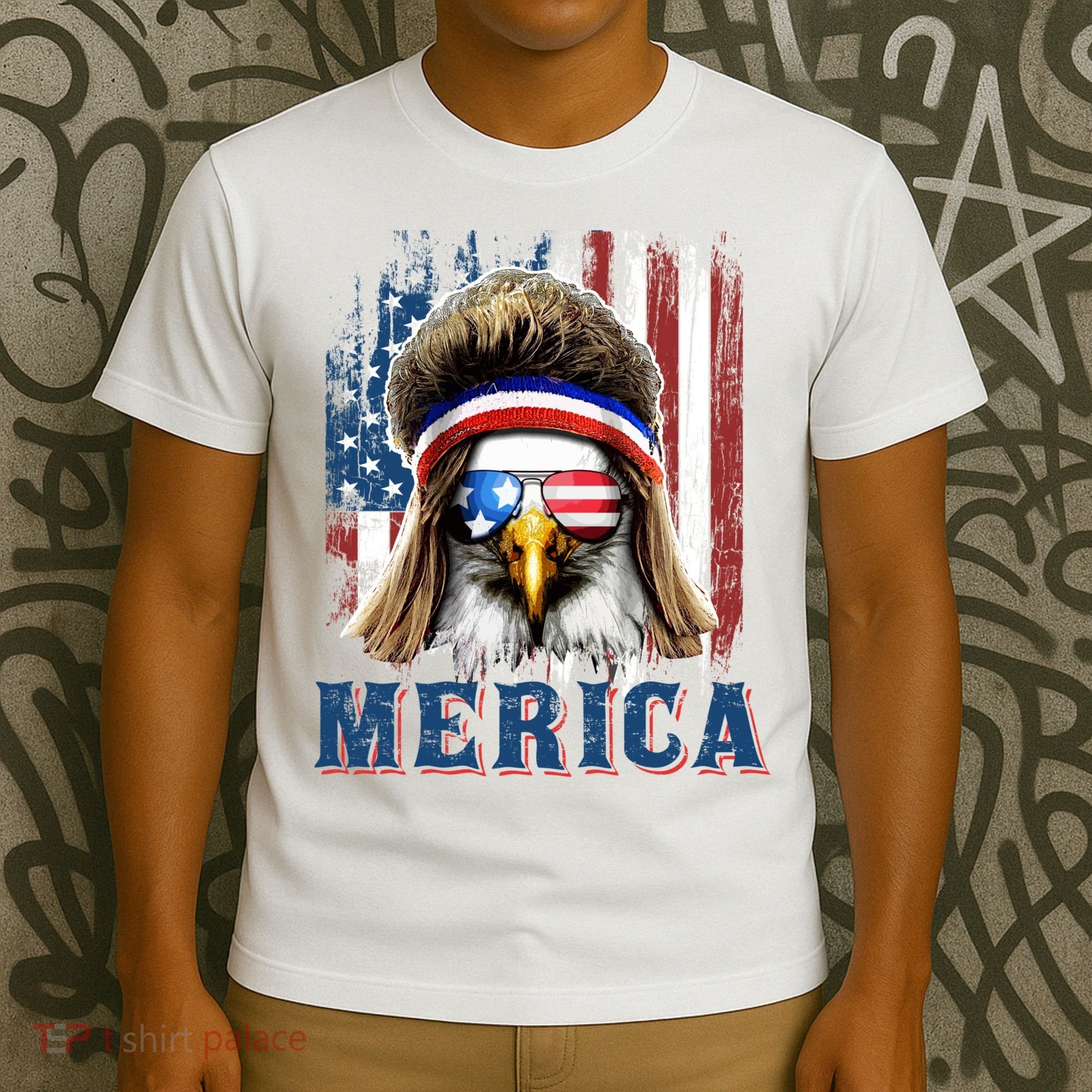 Merica Eagle Mullet Shirt 4th Of July American Flag T-Shirt