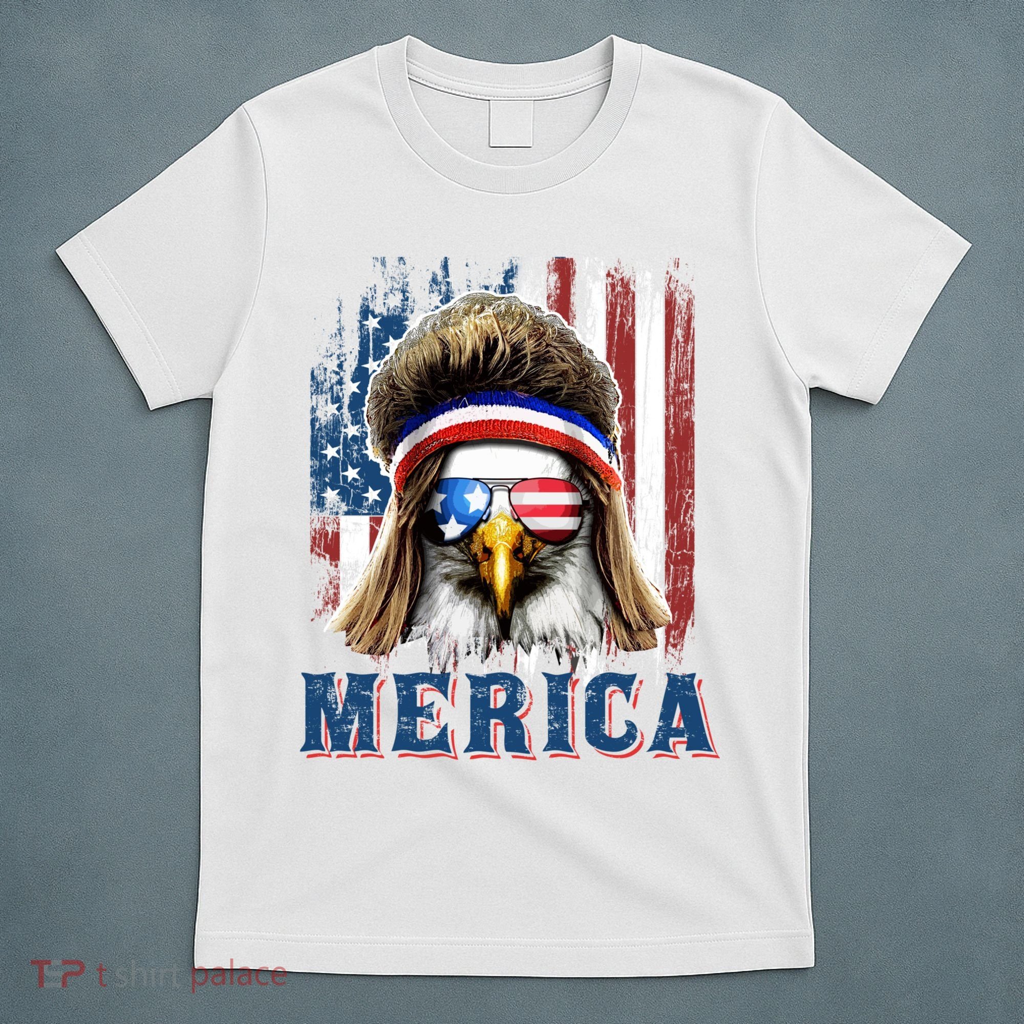 Merica Eagle Mullet Shirt 4th Of July American Flag T-Shirt