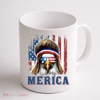 Merica Eagle Mullet Shirt 4th Of July American Flag Coffee Mug thumb 1