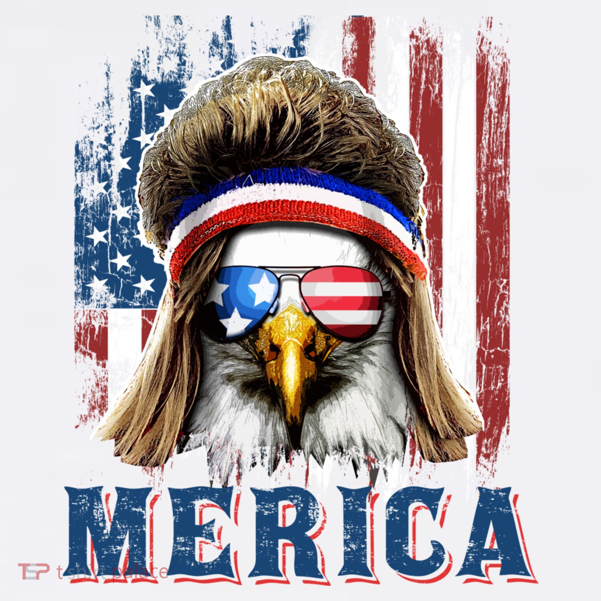 Merica Eagle Mullet Shirt 4th Of July American Flag Women's Hoodie