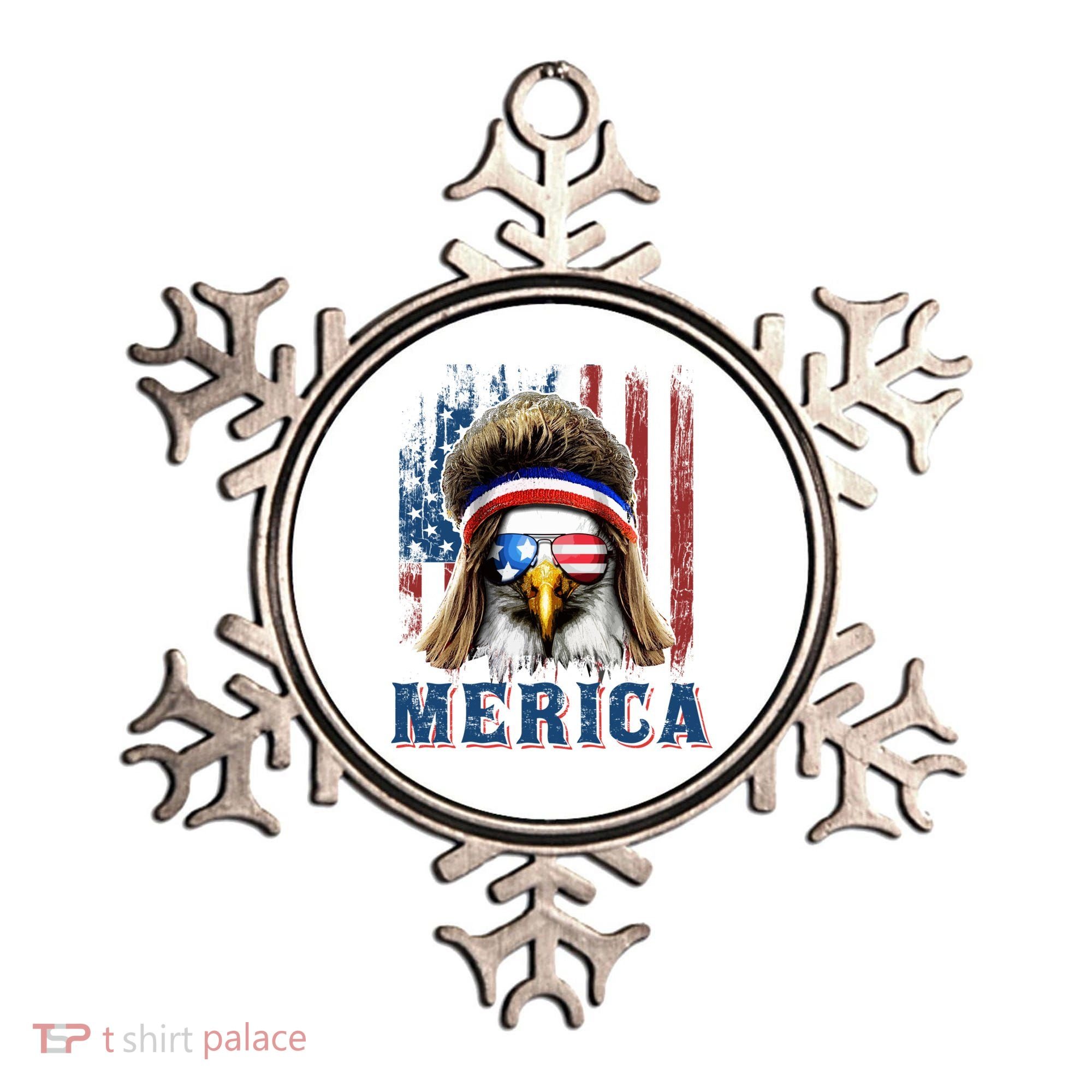 Merica Eagle Mullet Shirt 4th Of July American Flag Ornament