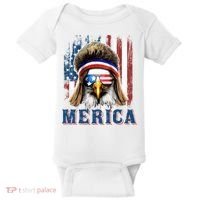 Merica Eagle Mullet Shirt 4th Of July American Flag Baby Bodysuit thumb 0