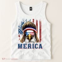 Merica Eagle Mullet Shirt 4th Of July American Flag Tank Top thumb 2