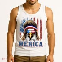 Merica Eagle Mullet Shirt 4th Of July American Flag Tank Top thumb 3