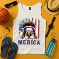 Merica Eagle Mullet Shirt 4th Of July American Flag Tank Top thumb 4