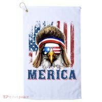 Merica Eagle Mullet Shirt 4th Of July American Flag Golf Towel thumb 0